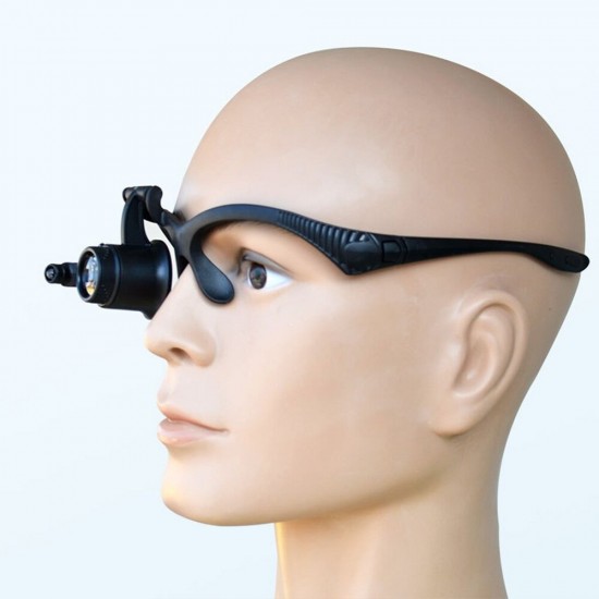 Magnifying Glass Magnifier Single Eye Multifunctional Headband LED Light Jeweler Repair with Lens