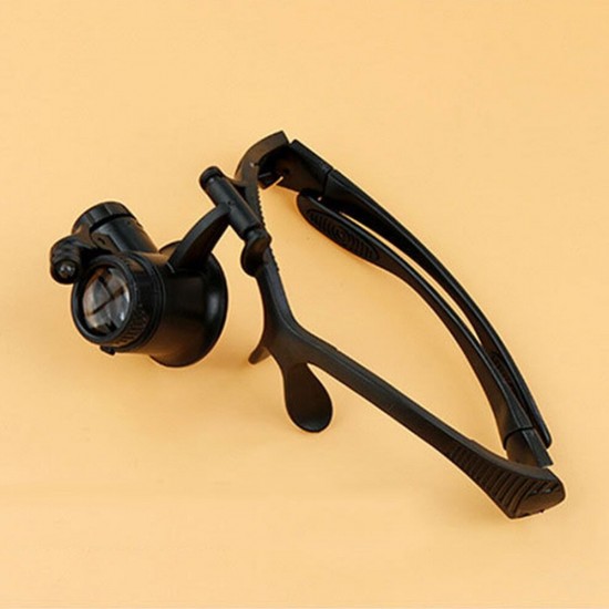 Magnifying Glass Magnifier Single Eye Multifunctional Headband LED Light Jeweler Repair with Lens