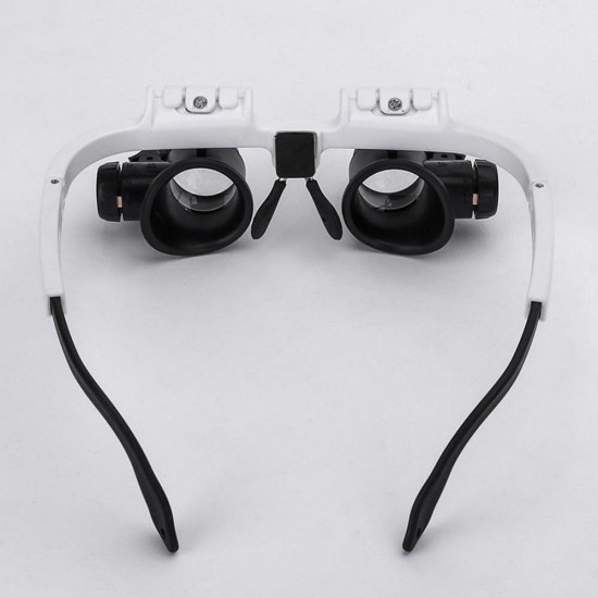 New LED Head-mounted Watch Maintenance Magnifier Glasses Double Eyes Magnifying Glasses With LED Light