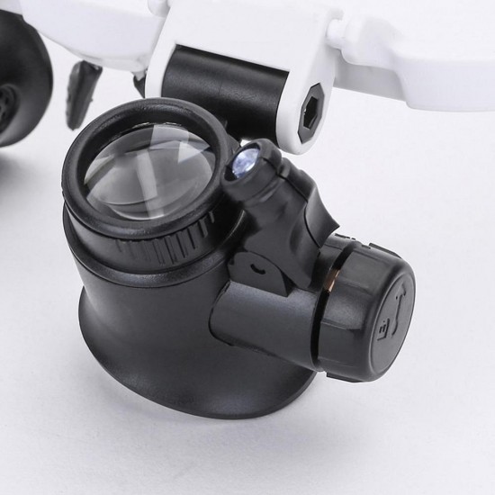 New LED Head-mounted Watch Maintenance Magnifier Glasses Double Eyes Magnifying Glasses With LED Light