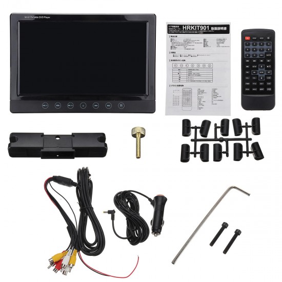 Universal 9 Inch Digital TFT LCD Car DVD Player Headrest Monitor Remote Control