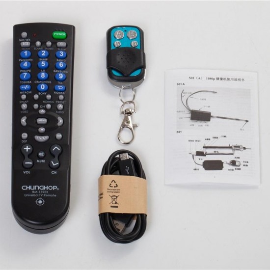 1080P TV Remote Controller Hidden Camera Support Motion Detection Video Recording TF Card up to 32GB