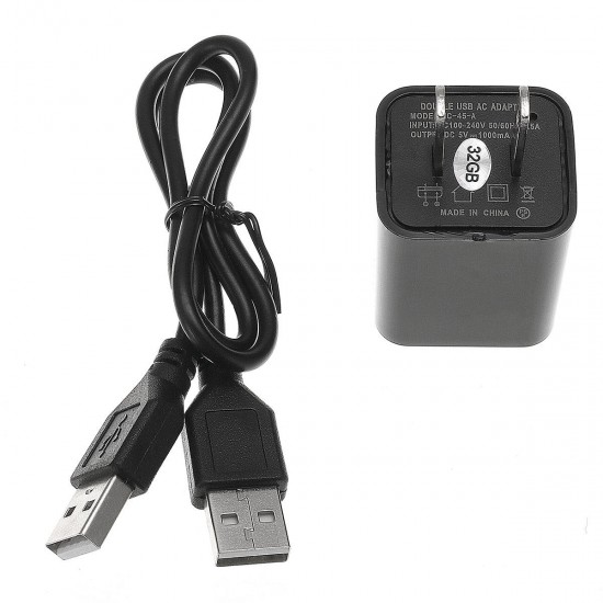 32GB 1080P HD USB Charger Adapter Mini Motion Hidden Camera DVR Security US Plug