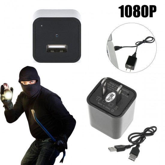 32GB 1080P HD USB Charger Adapter Mini Motion Hidden Camera DVR Security US Plug