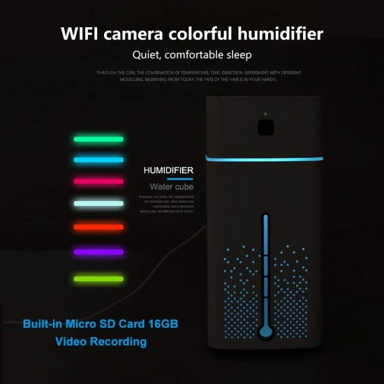 4K 1080P HD WiFi Humidifier IP Camera Remote Viewing Support SD Card Recording CCTV Network APP Control
