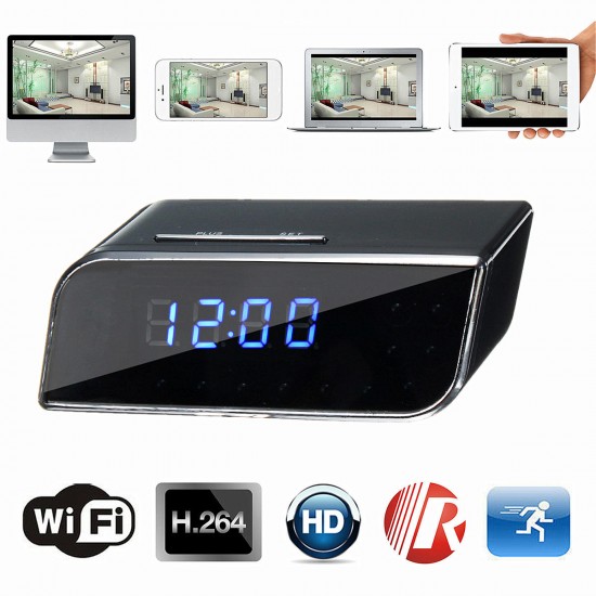 HD 720P Wireless Wifi IP Hidden Camera Motion Security Clock IR DV