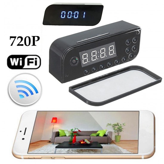 HD 720P Wireless Wifi IP Hidden Camera Motion Security Clock IR DV