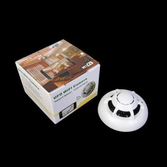 YS-Q8 UFO 1080P CMOS WIFI Fake Cigarette Smoke Alarm Hidden Record Security Camera for PC Android iPhone