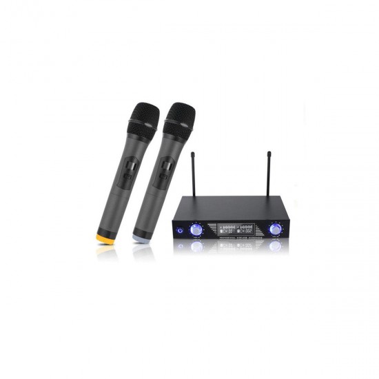 110V-220V Multifunction VHF Wireless Radio Dual Microphone System KTV Handheld Mic Household Amplifier 110V-220V Multifunction VHF Wireless Radio Dual Microphone System KTV Handheld Mic Household Amplifier