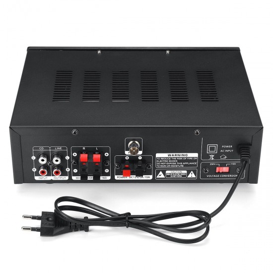 1200W 110V/220V bluetooth Dual Channel Karaoke Mic Input Digital Reverb Home Stereo Amplifier Support USB SD FM AUX Input