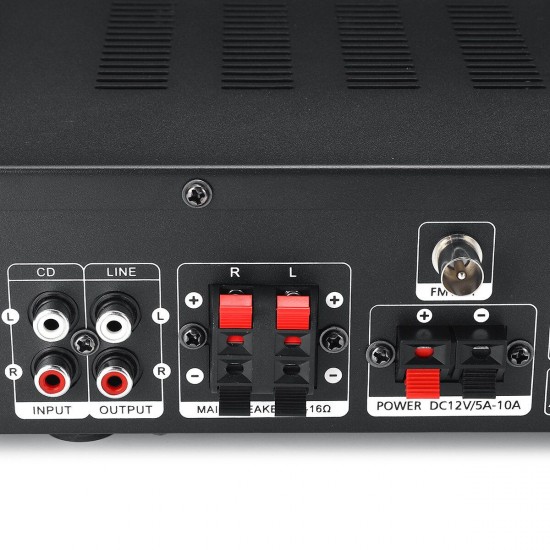 1200W 110V/220V bluetooth Dual Channel Karaoke Mic Input Digital Reverb Home Stereo Amplifier Support USB SD FM AUX Input