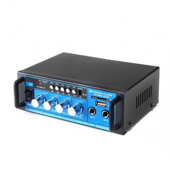 12V/220V 400W bluetooth Power Amplifier Audio Stereo Home Karaoke AMP FM Radio System