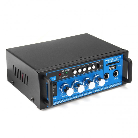 12V/220V 400W bluetooth Power Amplifier Audio Stereo Home Karaoke AMP FM Radio System