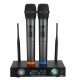 2 Channels Pro Wireless Microphone System UHF Double Handheld Mics Karaoke Home