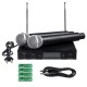 220V Wireless UHF 2 Channel Dual Handheld Microphone Mic System Karaoke KTV