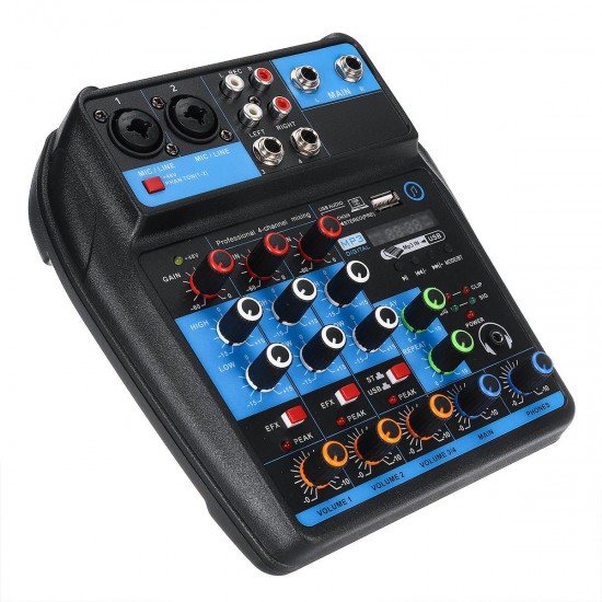 4 Channel Professional Audio Mixing Console USB bluetooth Music Stereo Mixer 4 Channel Professional Audio Mixing Console USB bluetooth Music Stereo Mixer