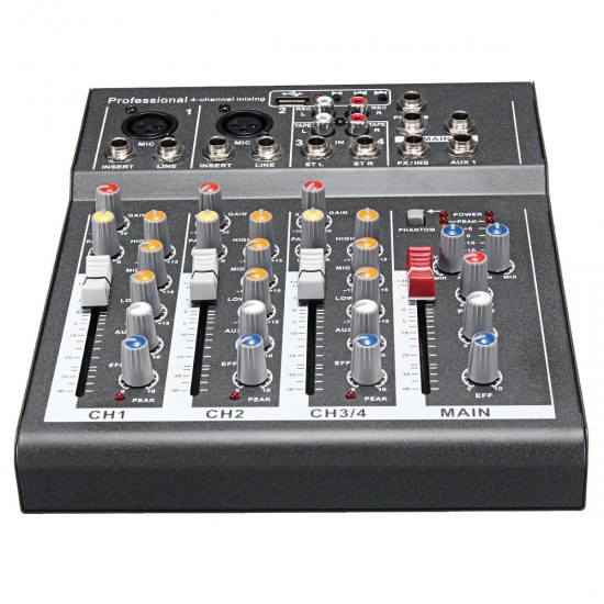 4 Channel Professional Live Mixing Studio Audio Sound USB KTV Karaoke Mixer Console 4 Channel Professional Live Mixing Studio Audio Sound USB KTV Karaoke Mixer Console