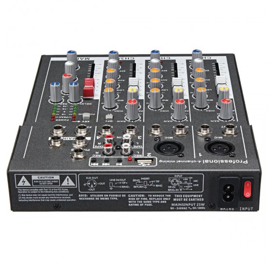 4 Channel Professional Live Mixing Studio Audio Sound USB KTV Karaoke Mixer Console 4 Channel Professional Live Mixing Studio Audio Sound USB KTV Karaoke Mixer Console