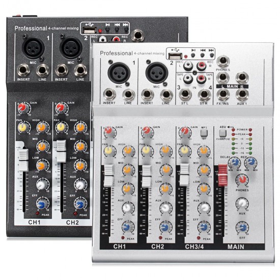4 Channel Professional Live Mixing Studio Audio Sound USB KTV Karaoke Mixer Console 4 Channel Professional Live Mixing Studio Audio Sound USB KTV Karaoke Mixer Console