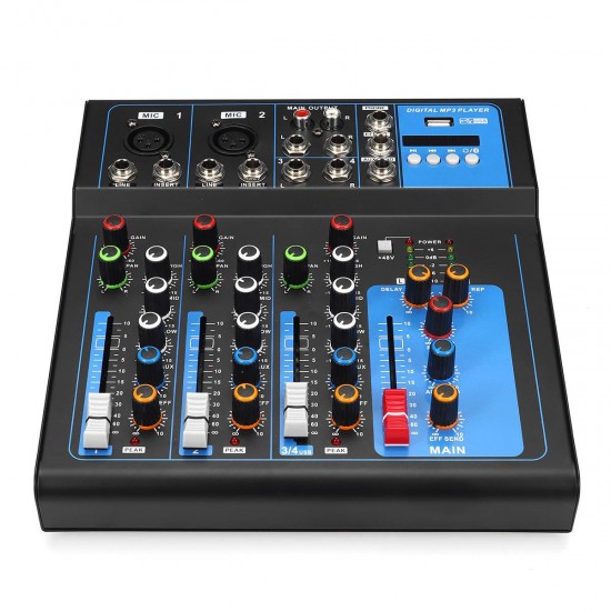 4 Channel bluetooth Professional Audio Mixer DJ Mic Mixing Console EU US Plug 4 Channel bluetooth Professional Audio Mixer DJ Mic Mixing Console EU US Plug