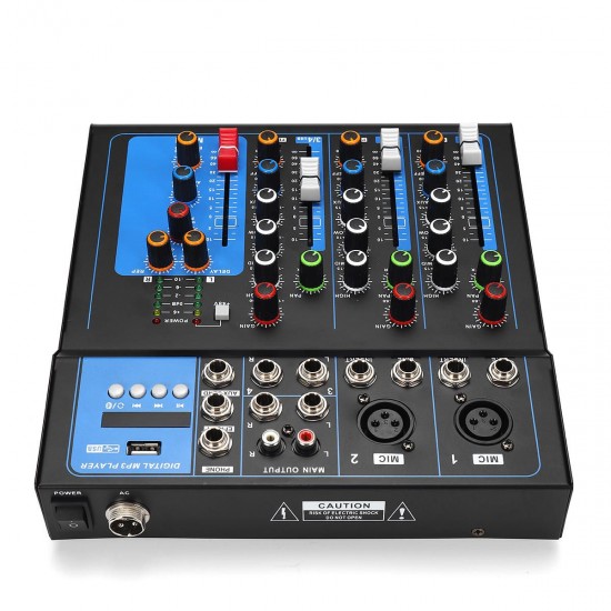 4 Channel bluetooth Professional Audio Mixer DJ Mic Mixing Console EU US Plug 4 Channel bluetooth Professional Audio Mixer DJ Mic Mixing Console EU US Plug