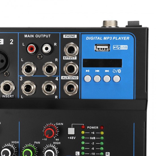 4 Channel bluetooth Professional Audio Mixer DJ Mic Mixing Console EU US Plug