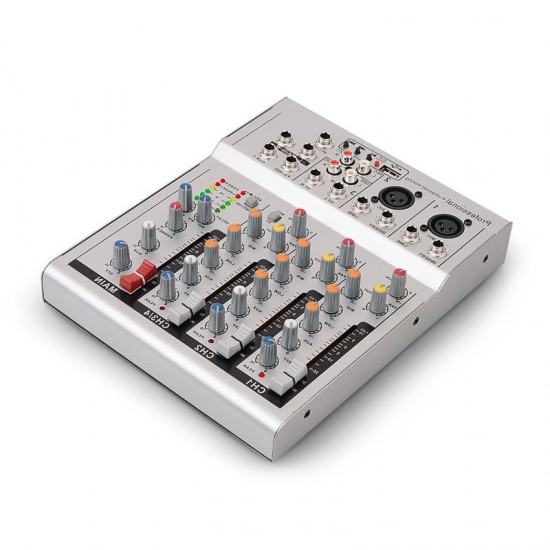 4 Channels Audio Mixer USB DSP Reverberation bluetooth DJ Sound Mixing Console MP3 Jack Karaoke Amplifier for KTV Match Party 4 Channels Audio Mixer USB DSP Reverberation bluetooth DJ Sound Mixing Console MP3 Jack Karaoke Amplifier for KTV Match Party