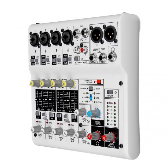 6/8 Channel USB2.0 48V Audio Mixer Mixing Console for Family KTV Speach Meeting 6/8 Channel USB2.0 48V Audio Mixer Mixing Console for Family KTV Speach Meeting
