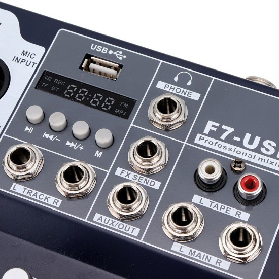 7 Channel DJ Audio Mixer bluetooth USB Reverb Effect Mixing Console Amplifier for Tiktok Youtube Live Broadcast Studio Karaoke DJ 7 Channel DJ Audio Mixer bluetooth USB Reverb Effect Mixing Console Amplifier for Tiktok Youtube Live Broadcast Studio Karaoke DJ