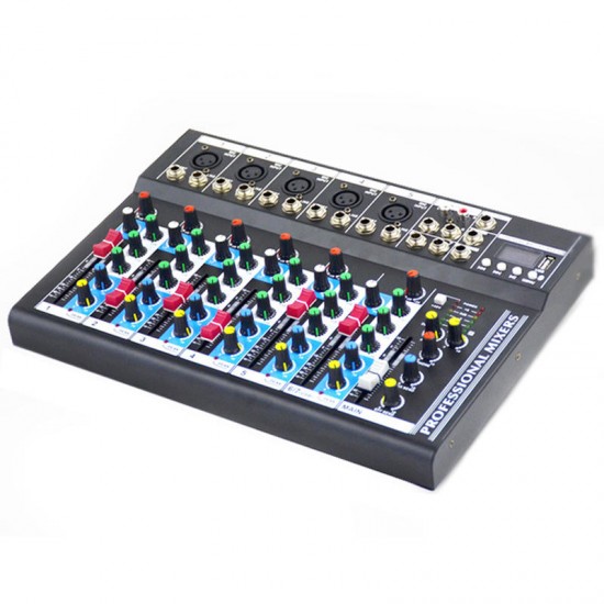7 Channel Professional bluetooth Audio Mixer 6 Kinds of Music Modes USB Plug High Bass Mixing Console