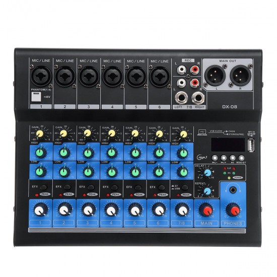 8 Channel 48V bluetooth Digital Microphone Sound Mixing Console Powerful Professional Karaoke Audio Mixer Amplifier 8 Channel 48V bluetooth Digital Microphone Sound Mixing Console Powerful Professional Karaoke Audio Mixer Amplifier