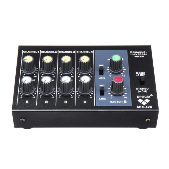 8 Channel Professional Mixing Console Digital Instrument Mic Stereo Audio Sound Mixer with for Karaoke