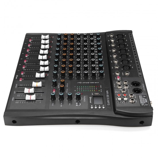 9 Channel 3 Band Professional bluetooth Audio Mixer Console Studio USB DJ Sound Mixing