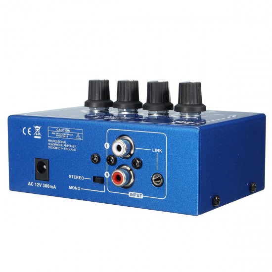 AMP-i4 Miniprofessional Portable 4 Channel Headphone Audio Stereo Amplifier Mixer