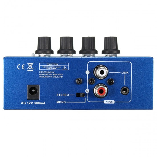 AMP-i4 Miniprofessional Portable 4 Channel Headphone Audio Stereo Amplifier Mixer AMP-i4 Miniprofessional Portable 4 Channel Headphone Audio Stereo Amplifier Mixer
