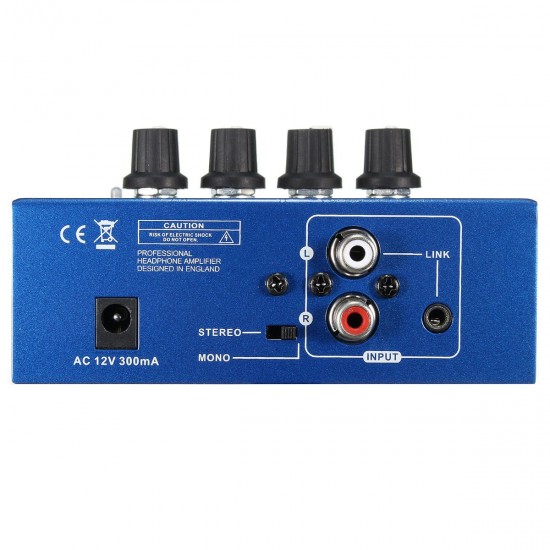 AMP-i4 Miniprofessional Portable 4 Channel Headphone Audio Stereo Amplifier Mixer