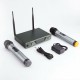 UHF Wireless Microphone System with LCD Display and Dual Handheld Dynamic Microphones for Karaoke