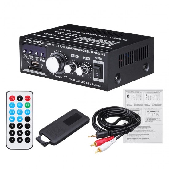 AV-699BT 400W 2CH bluetooth Home HiFi Stereo Power Amplifier Support USB Memory Card FM Radio 220V