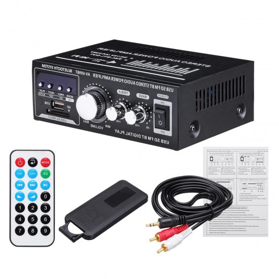 AV-699BT 400W 2CH bluetooth Home HiFi Stereo Power Amplifier Support USB Memory Card FM Radio 220V AV-699BT 400W 2CH bluetooth Home HiFi Stereo Power Amplifier Support USB Memory Card FM Radio 220V