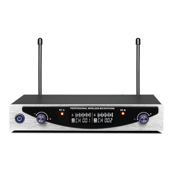 MU-899 Dual Channel Wireless Karaoke Microphone System with LCD Display for Home Party Conference Meeting Bar KTV MU-899 Dual Channel Wireless Karaoke Microphone System with LCD Display for Home Party Conference Meeting Bar KTV