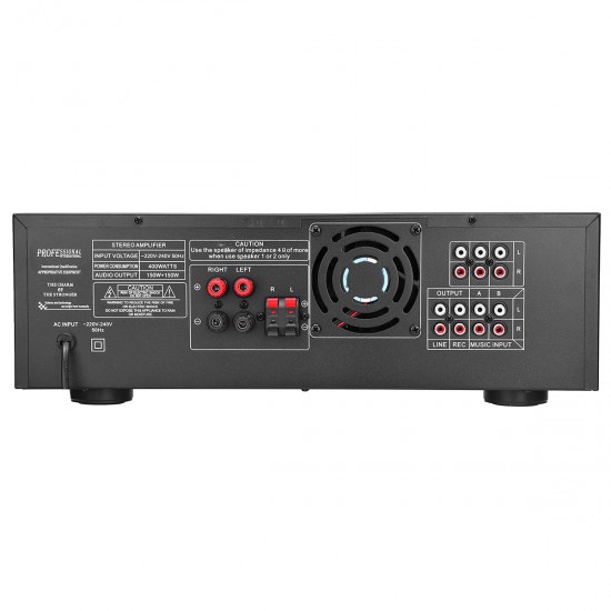 AV-6080B 150W+150W Amplifier Support 2 Microphone Memory Card USB