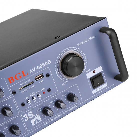 AV-6080B 150W+150W Amplifier Support 2 Microphone Memory Card USB AV-6080B 150W+150W Amplifier Support 2 Microphone Memory Card USB