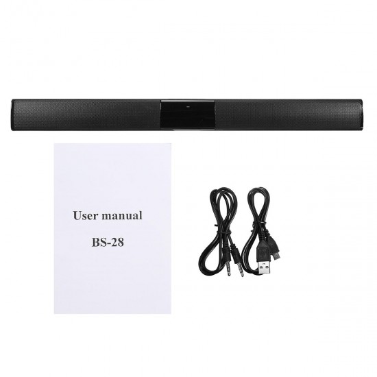 BS-28 20W Wireless bluetooth Soundbar Stereo Hi-Fi Speaker Subwoofer Support FM TF AUX USB