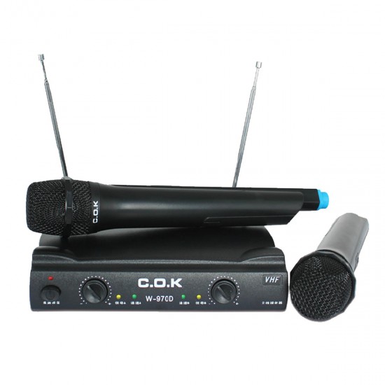 W-970D VHF Wireless Handheld Microphone System for Stage KTV Speech Meeting W-970D VHF Wireless Handheld Microphone System for Stage KTV Speech Meeting