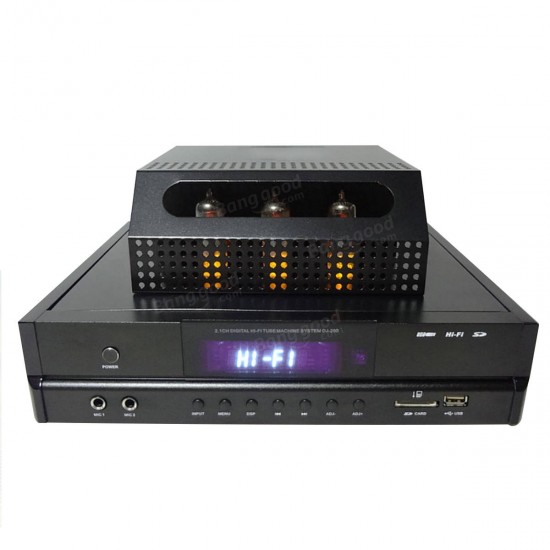 DJ-200 bluetooth 4.0 HIFI 2.1 Tube Power Amplifier 200W USB SD Microphone Subwoofer AMP