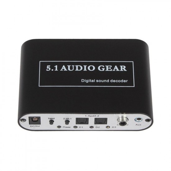 Digital Audio Decoder 5.1 Audio Gear DTS/AC-3/6CH Audio Converter LPCM To 5.1 Analog Output 2.1