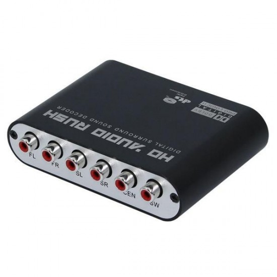 Digital to Analog AC3 Optical to Stereo Surround HD 5.1 Audio Decoder 2 SPDIF Ports HD Audio Rush