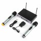 Dual Channel VHF Handheld Wireless Microphone ReceiverAdjustable Volume Control Two Cordless LCD Handheld Noise Reduction Mics