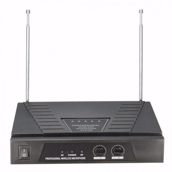 Dual Handheld VHF Wireless Radio Microphone With Receiver For KTV Music Dual Handheld VHF Wireless Radio Microphone With Receiver For KTV Music