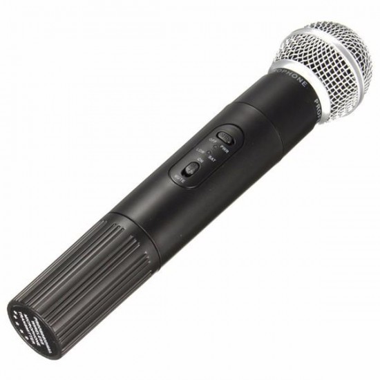 Dual Handheld VHF Wireless Radio Microphone With Receiver For KTV Music